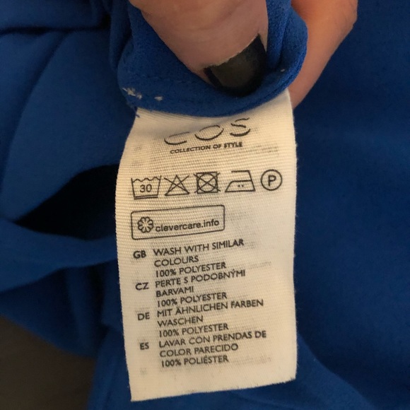 COS cobalt blue top with folded neckline - Picture 2 of 2